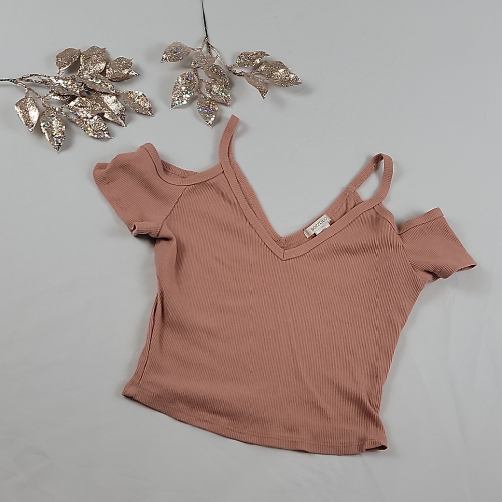 Bozzolo pink off shoulder crop top